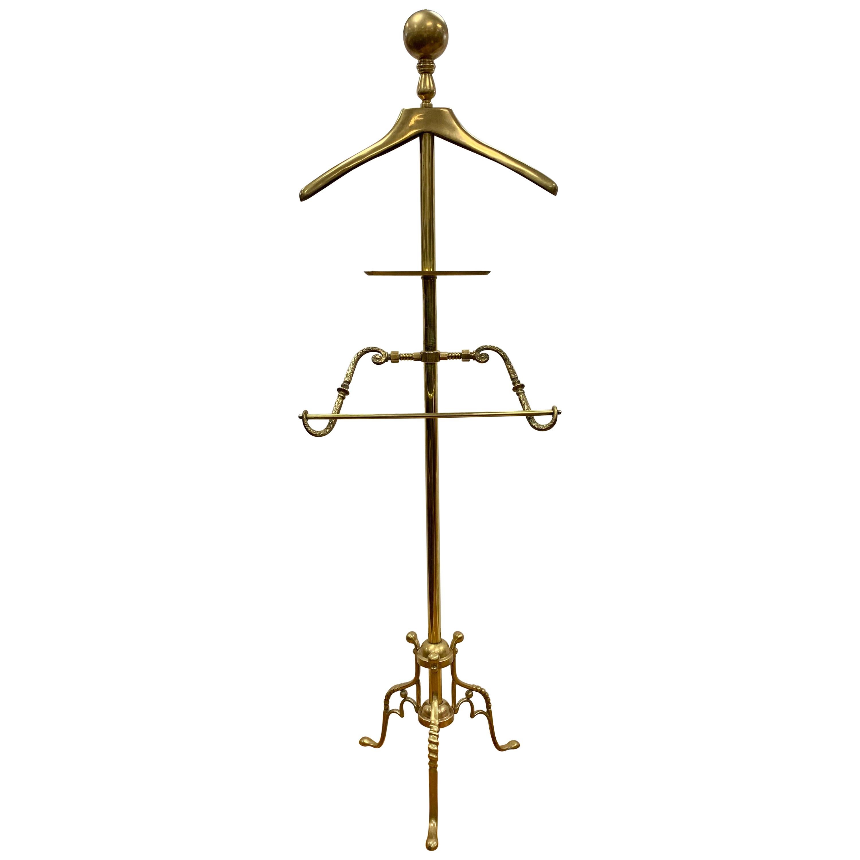 Brass Gentlemen’s Valet Caddy Coat Rack at 1stDibs