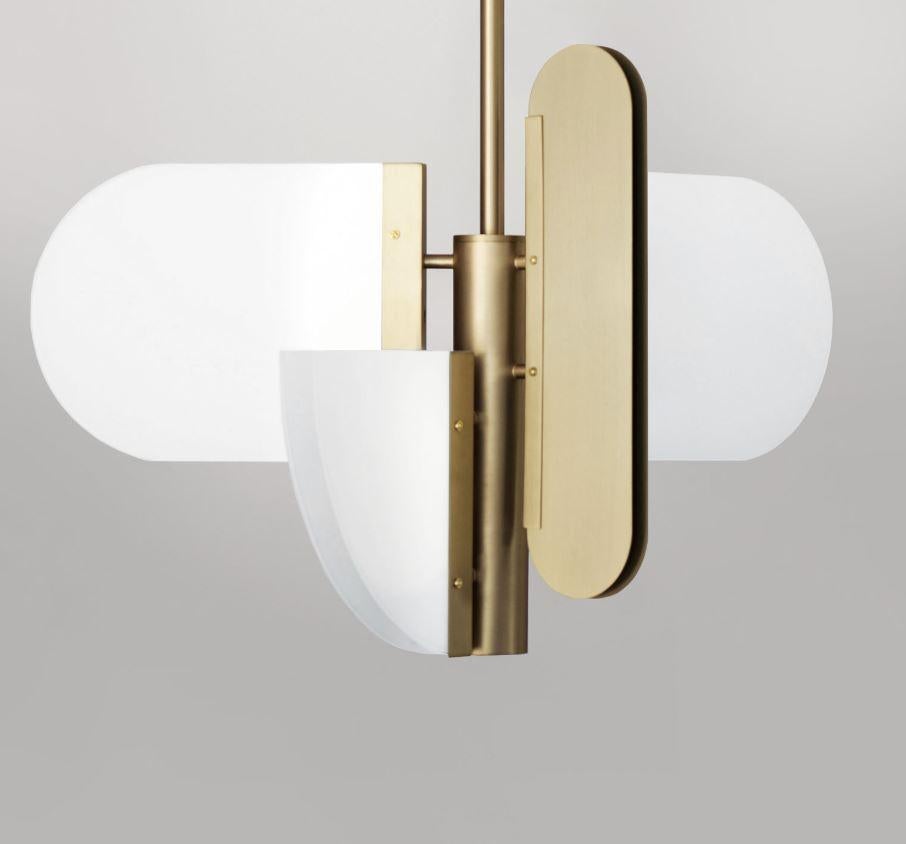 brass geometric lamp