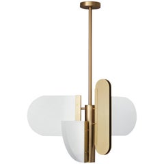 Brass "Geometric Task" Pendant Lamp, Square in Circle