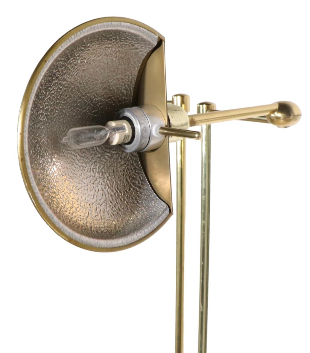 Brass German Postmodern Adjustable Two Light Halogen  Floor Lamp by Holtkoetter 9