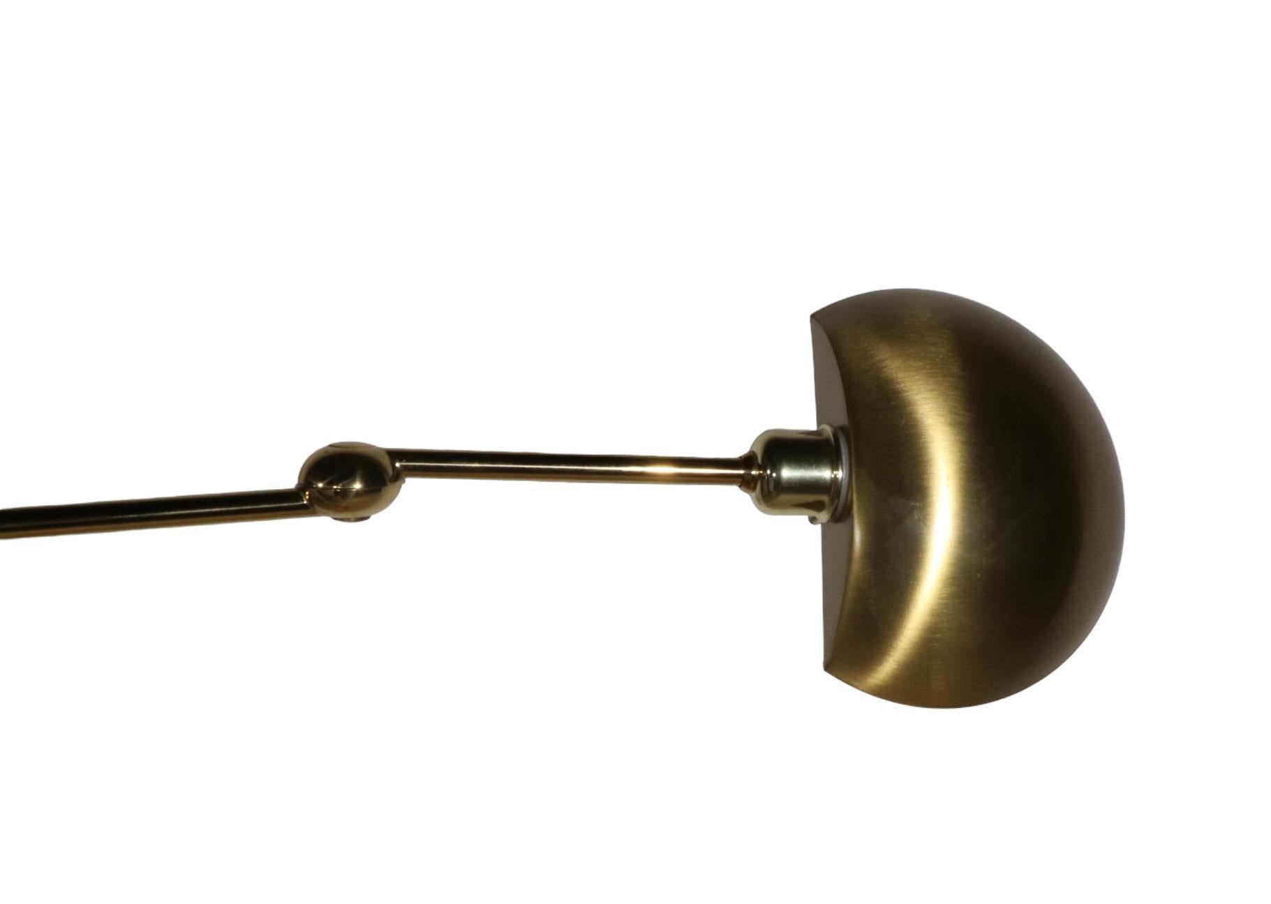 Post-Modern Brass German Postmodern Adjustable Two Light Halogen  Floor Lamp by Holtkoetter