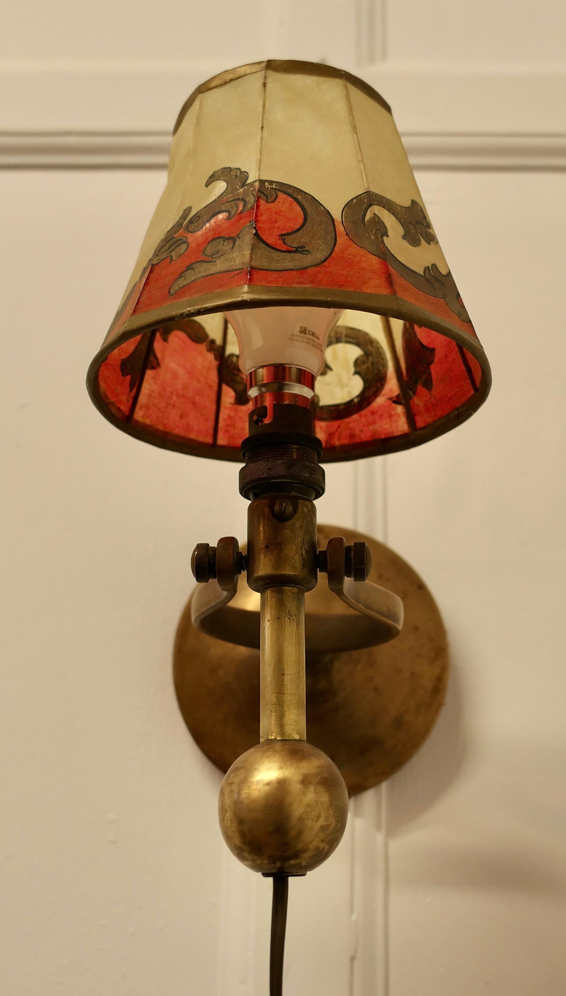 Early 20th Century Brass Gimbal Ships Lamp, Wall Hung or Table Lamp For Sale
