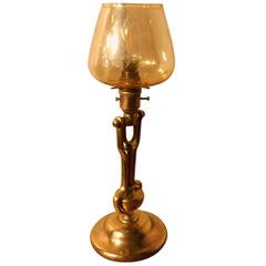 Brass Gimbal Ships Table or Wall Hung Lamp