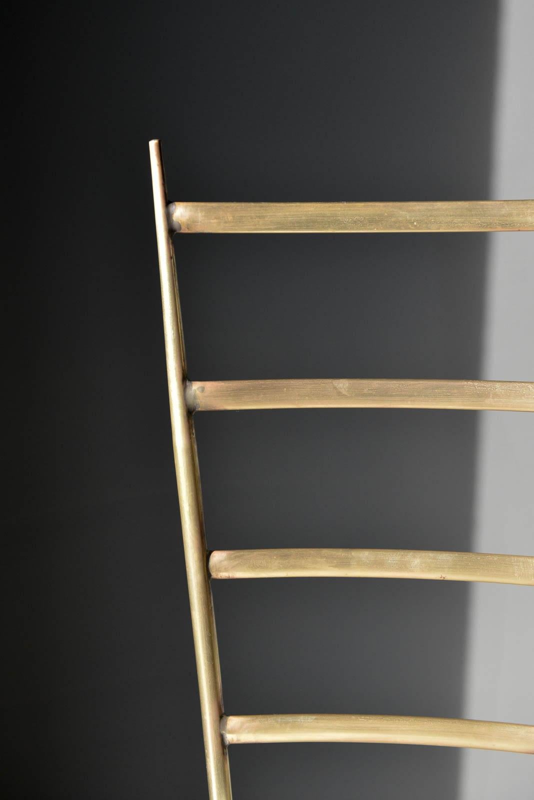 Brass Gio Ponti Style Italian Ladder Back Chairs, circa 1970 1