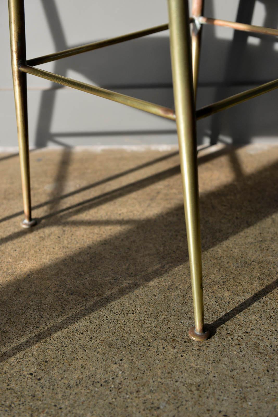 Brass Gio Ponti Style Italian Ladder Back Chairs, circa 1970 2