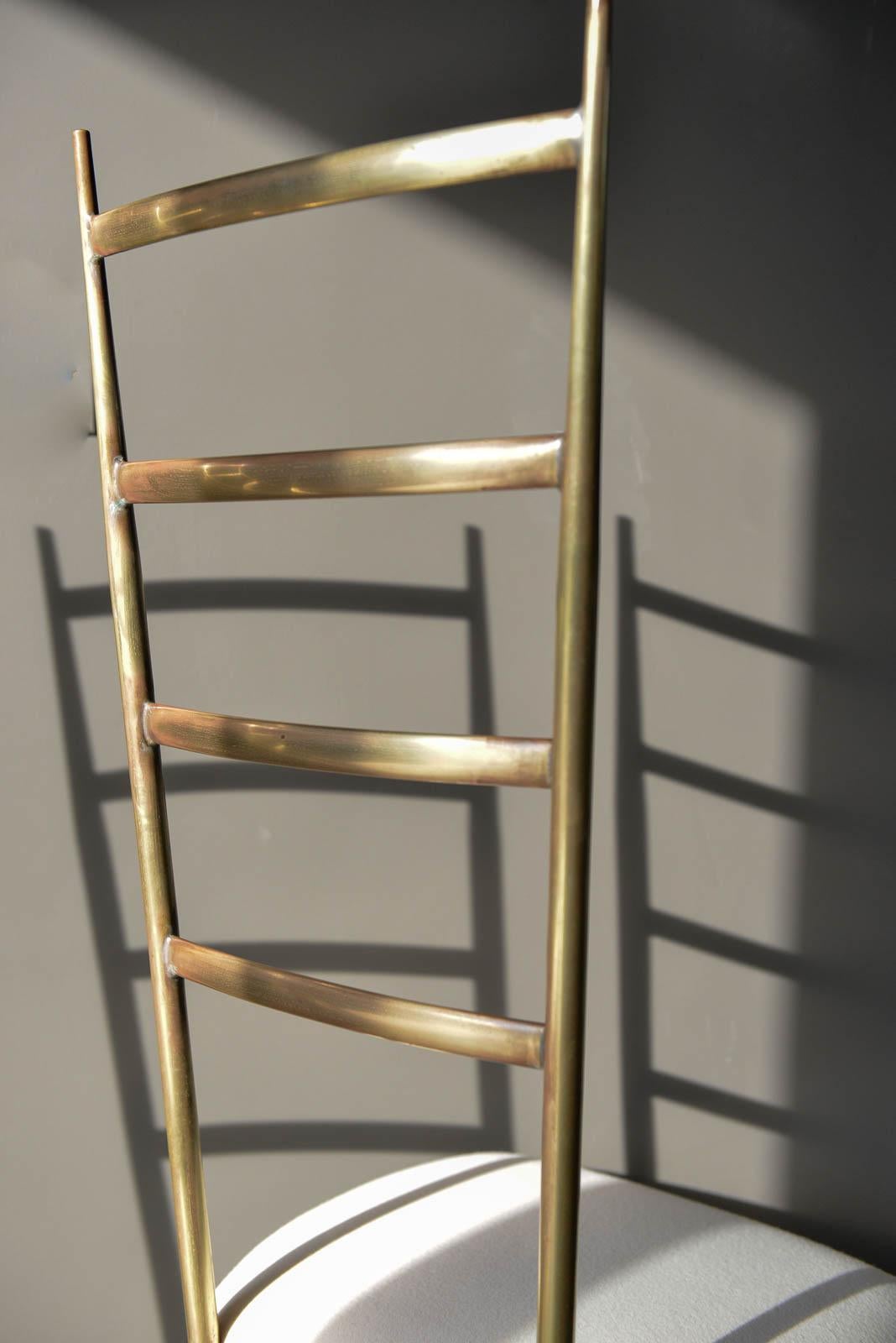 Brass Gio Ponti Style Italian Ladder Back Chairs, circa 1970 3