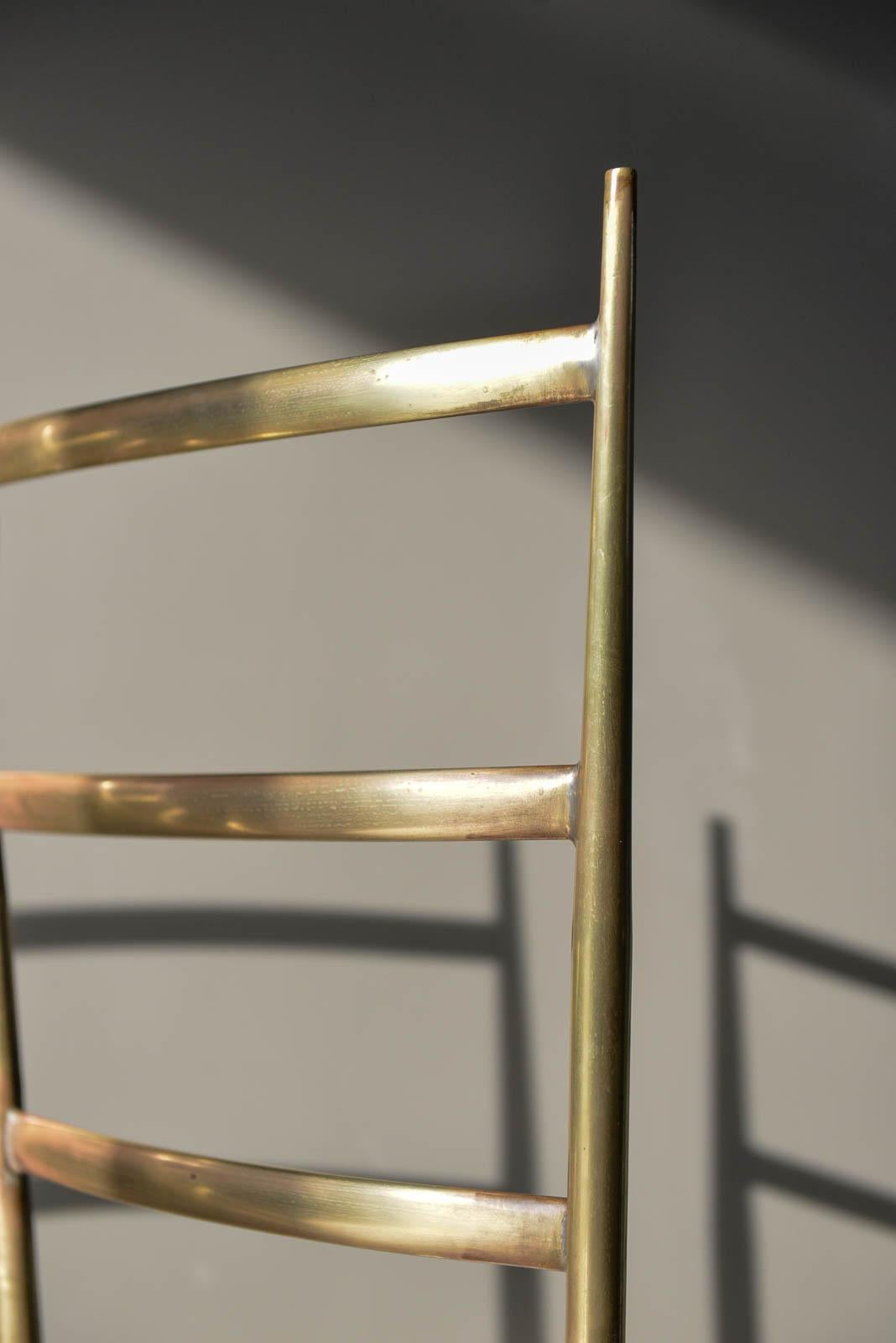 Brass Gio Ponti Style Italian Ladder Back Chairs, circa 1970 4