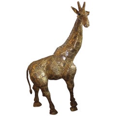 Vintage Brass Giraffe by Luciano Bustamante