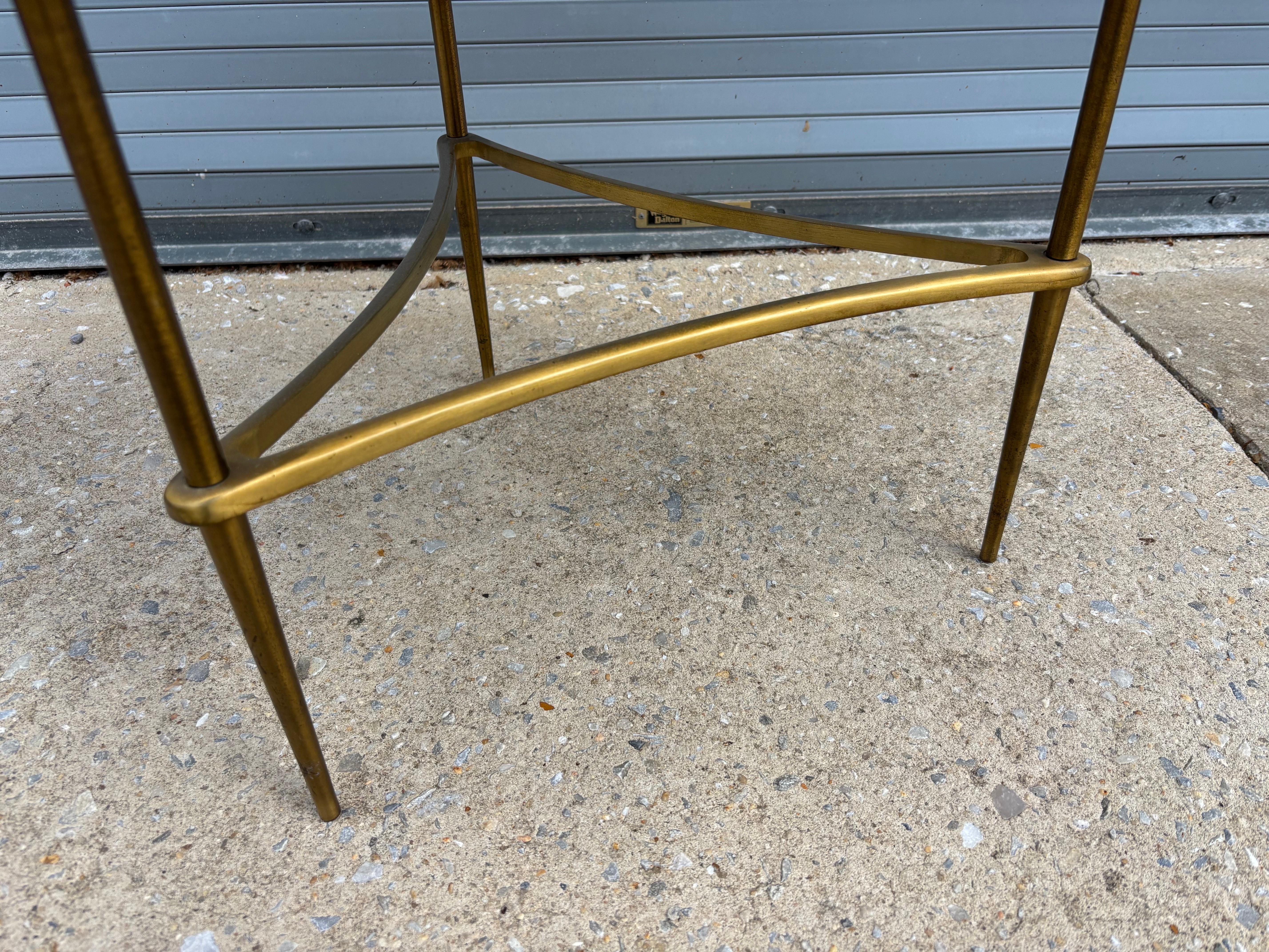 American Brass, Glass and Marble Side Table For Sale