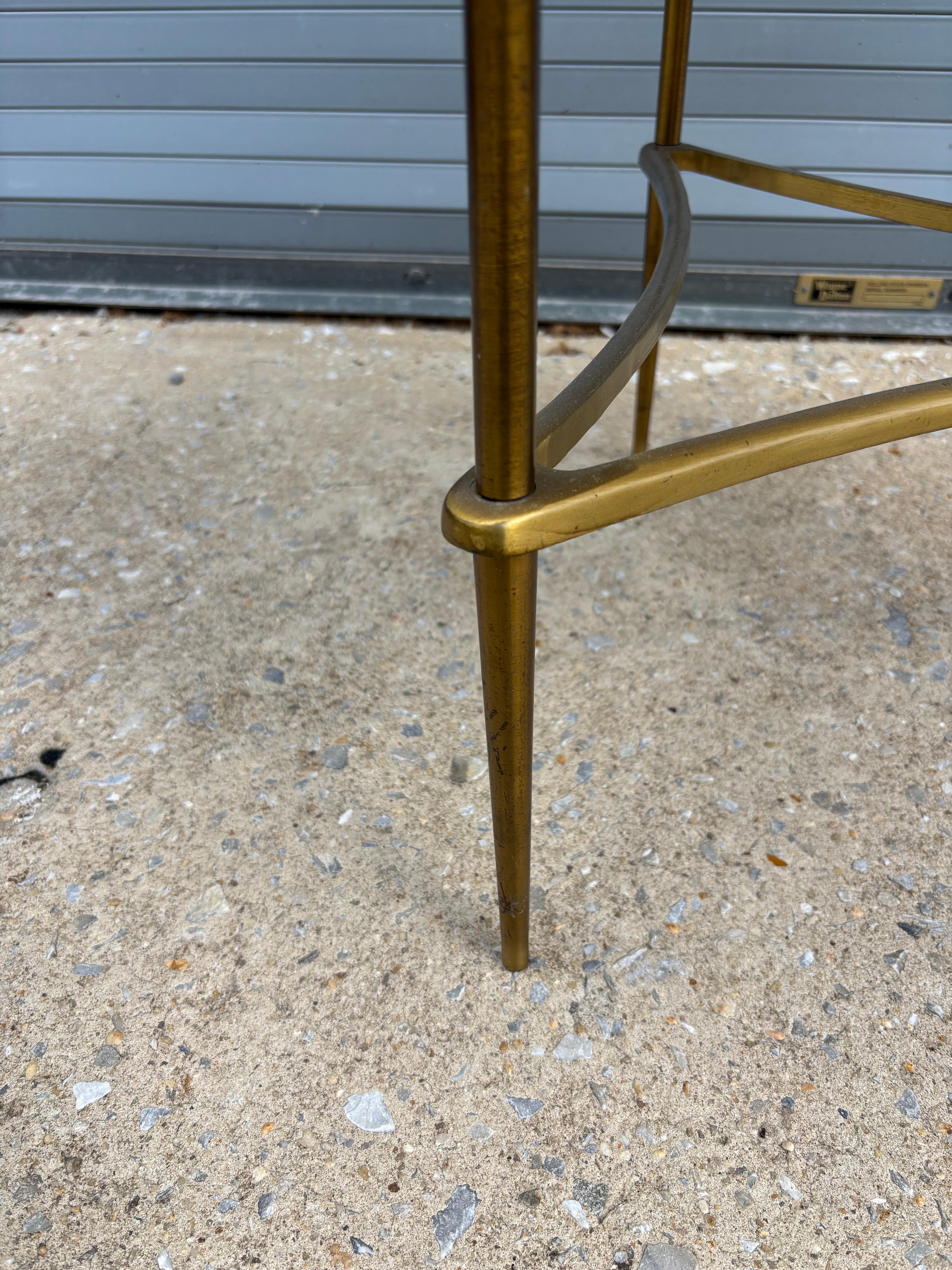 Brass, Glass and Marble Side Table For Sale 1