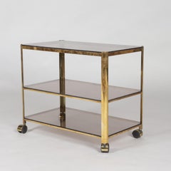 Brass & Glass Bar Cart, c. 1970