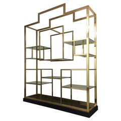 Used Brass & Glass Shelving / Etagère by Romeo Rega, Italy ca. 1970s