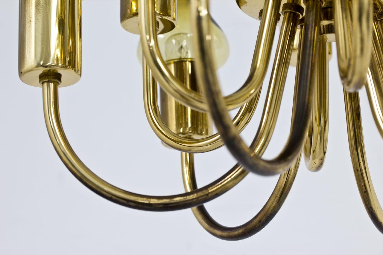Brass & Glass Ceiling Lamp Model T 789/12 by Hans-Agne Jakobsson 2