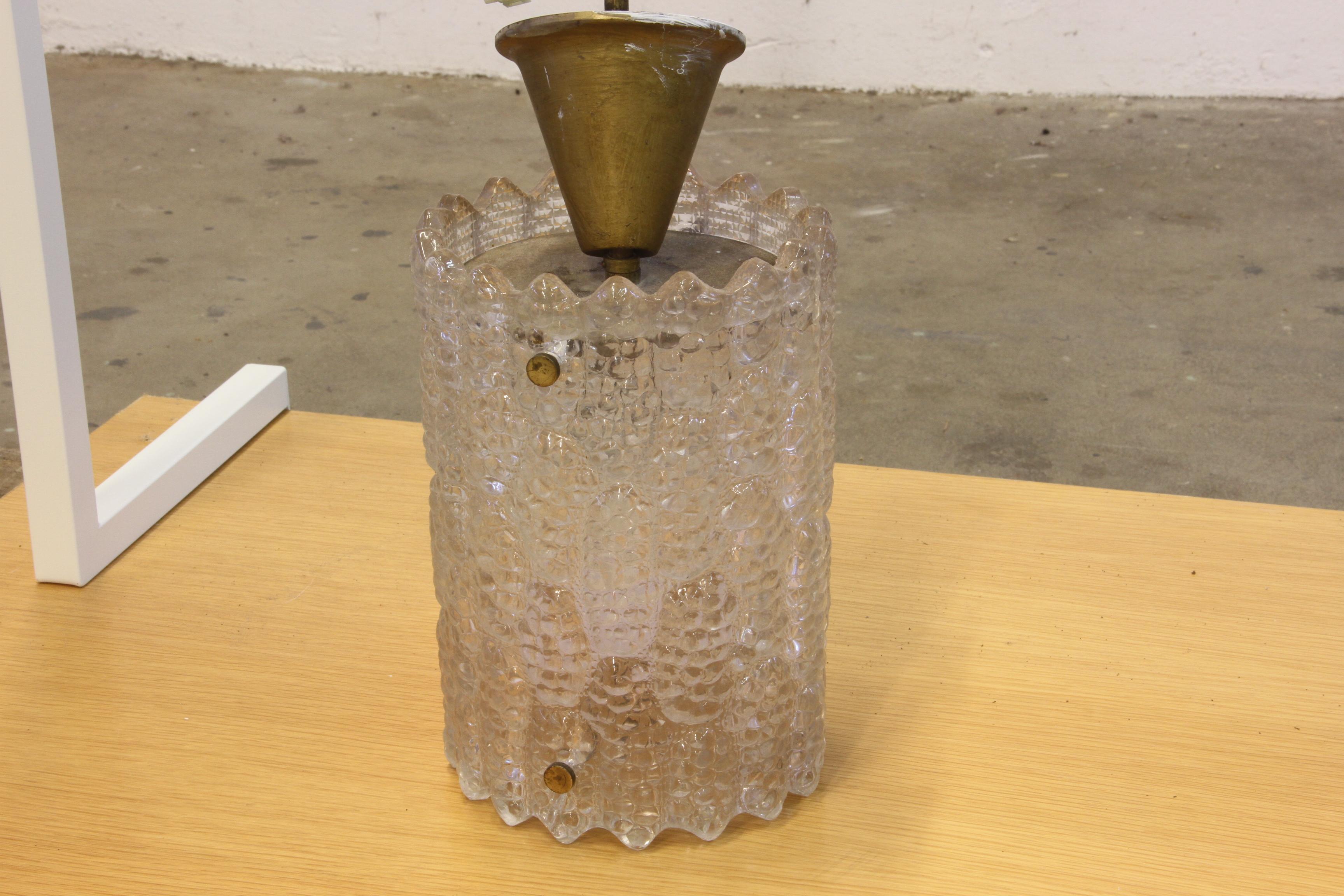 Lampada a sospensione da soffitto in ottone e vetro di Carl Fagerlund per Orrefors, anni '60 in vendita 6