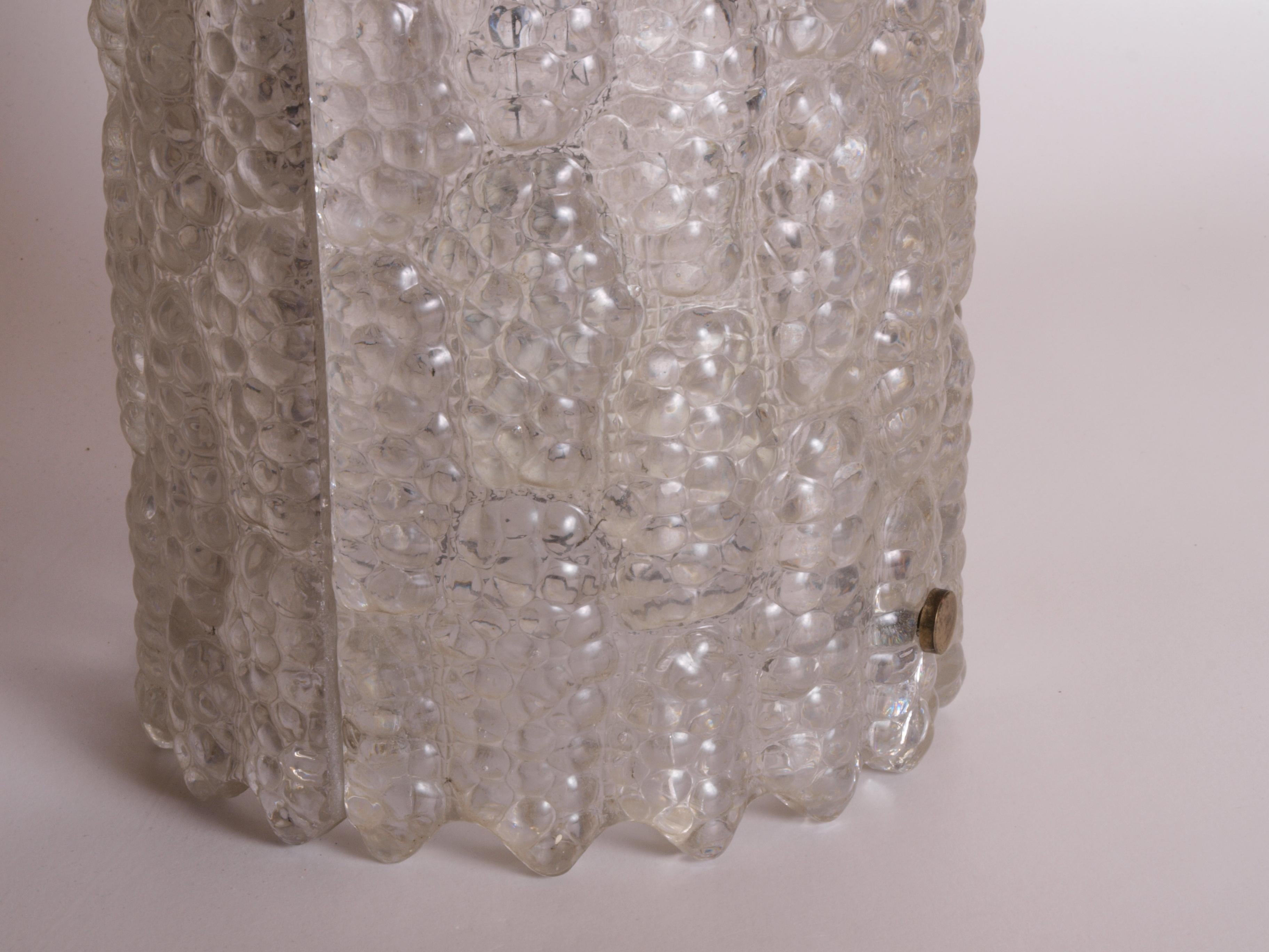 Ottone Lampada a sospensione da soffitto in ottone e vetro di Carl Fagerlund per Orrefors, anni '60 in vendita