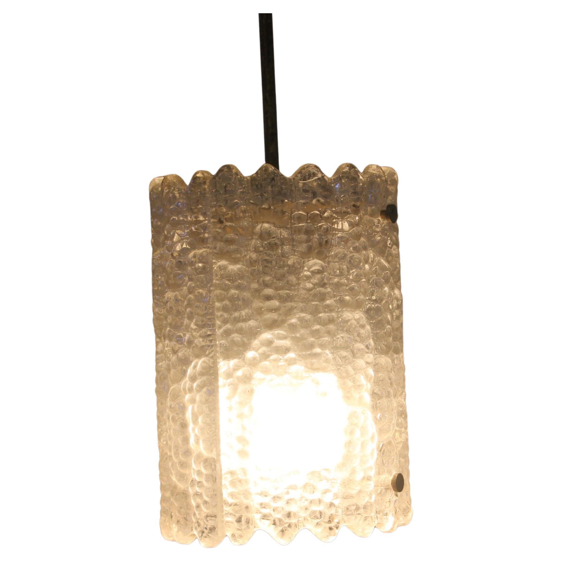 Brass & Glass Ceiling Pendant Light by Carl Fagerlund for Orrefors, 1960s