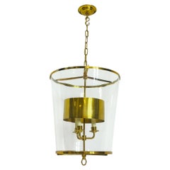 Lampadario in ottone e vetro di Vaughan Lighting