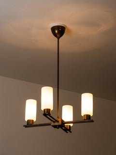 Brass & Glass Chandelier Model ER 174 by Itsu, Finland, 1950s