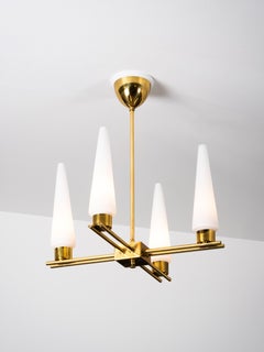 Kronleuchter aus Messing und Glas Model No. 174 von Itsu, Finnland, 1950er Jahre