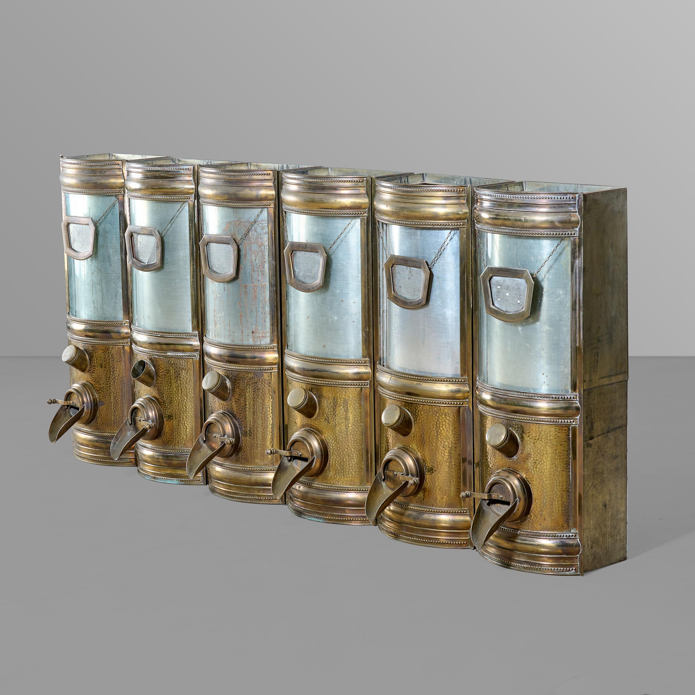 German Brass & Glass Coffee Dispenser For Sale