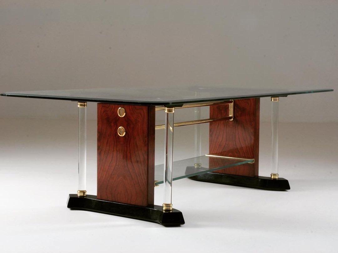 Brass & Glass Coffee Table, 1970s For Sale 4
