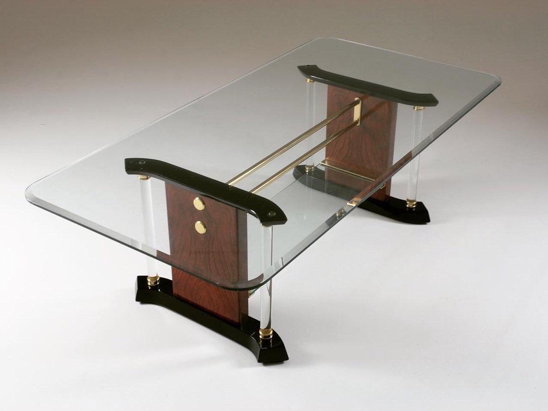 Brass & Glass Coffee Table, 1970s For Sale 5