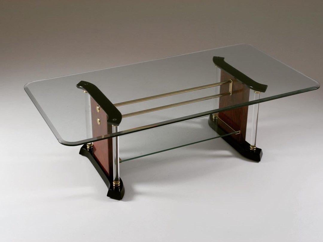 Unknown Brass & Glass Coffee Table, 1970s For Sale