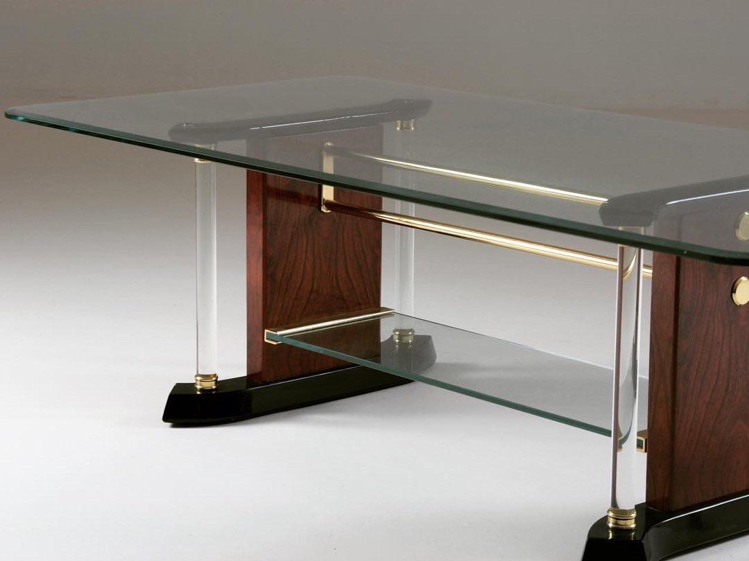 20th Century Brass & Glass Coffee Table, 1970s For Sale