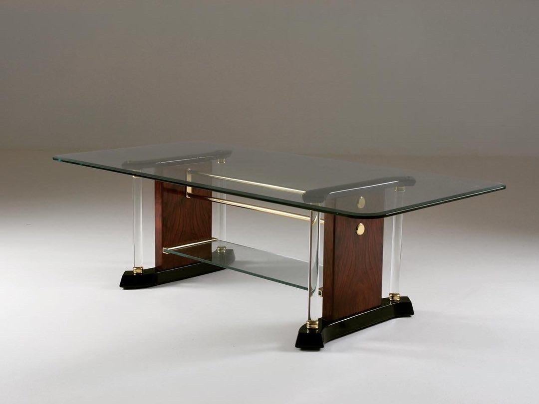 Brass & Glass Coffee Table, 1970s For Sale 1