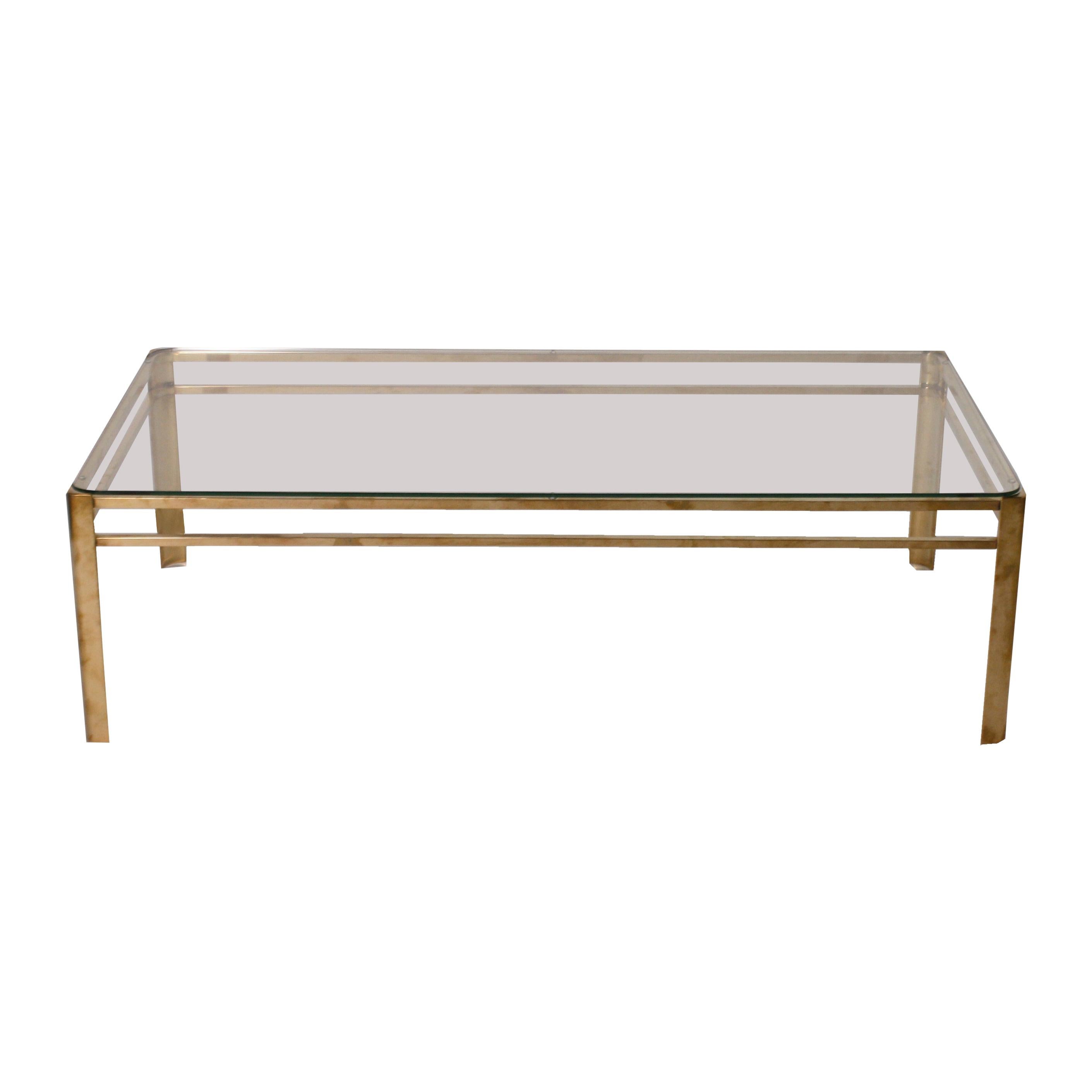 Brass & Glass Coffee Table by Jacques Quinet, circa 1960