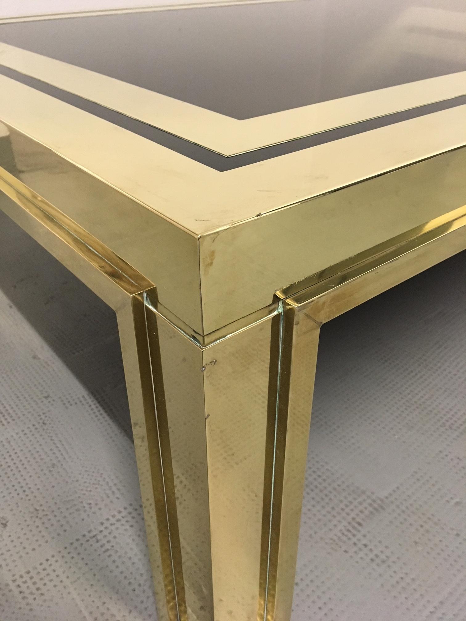 Brass and Glass Coffee Table by Liwan's Italy In Good Condition In Geneva, CH