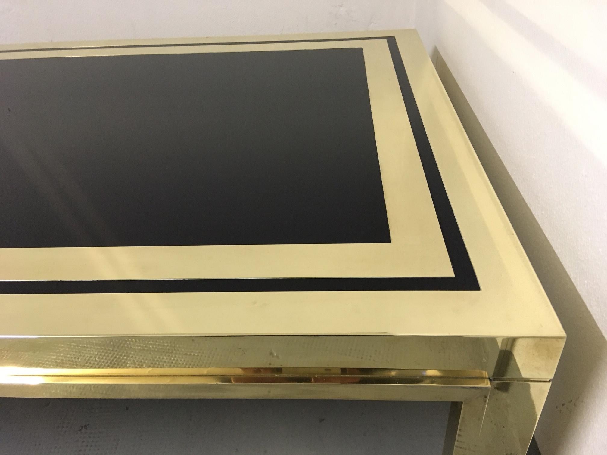 Late 20th Century Brass and Glass Coffee Table by Liwan's Italy