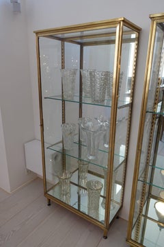 Vitrine aus Messing und Glas 1940er Jahre Frankreich