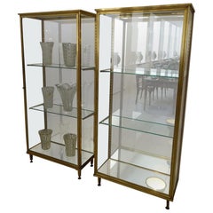 Vintage Brass and Glass Display Cabinet  1940s France