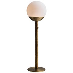 Brass and Glass Globe Floor Lamp