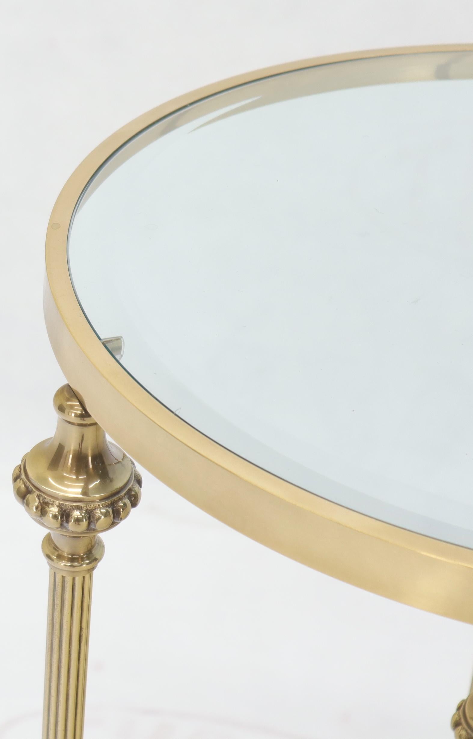 Brass & Glass hoof Feet Gueridon Side Lamp Table Pedestal 3