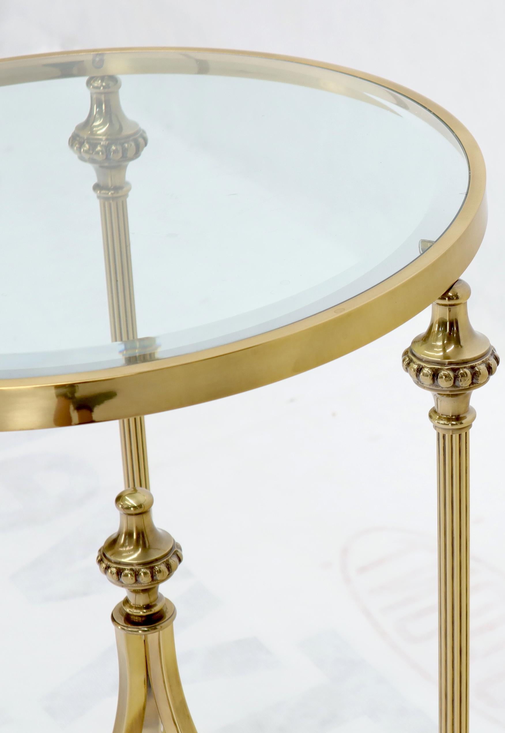 Polished Brass & Glass hoof Feet Gueridon Side Lamp Table Pedestal