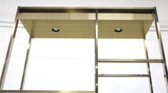 Brass and Glass Lighted Étagère Vitrine