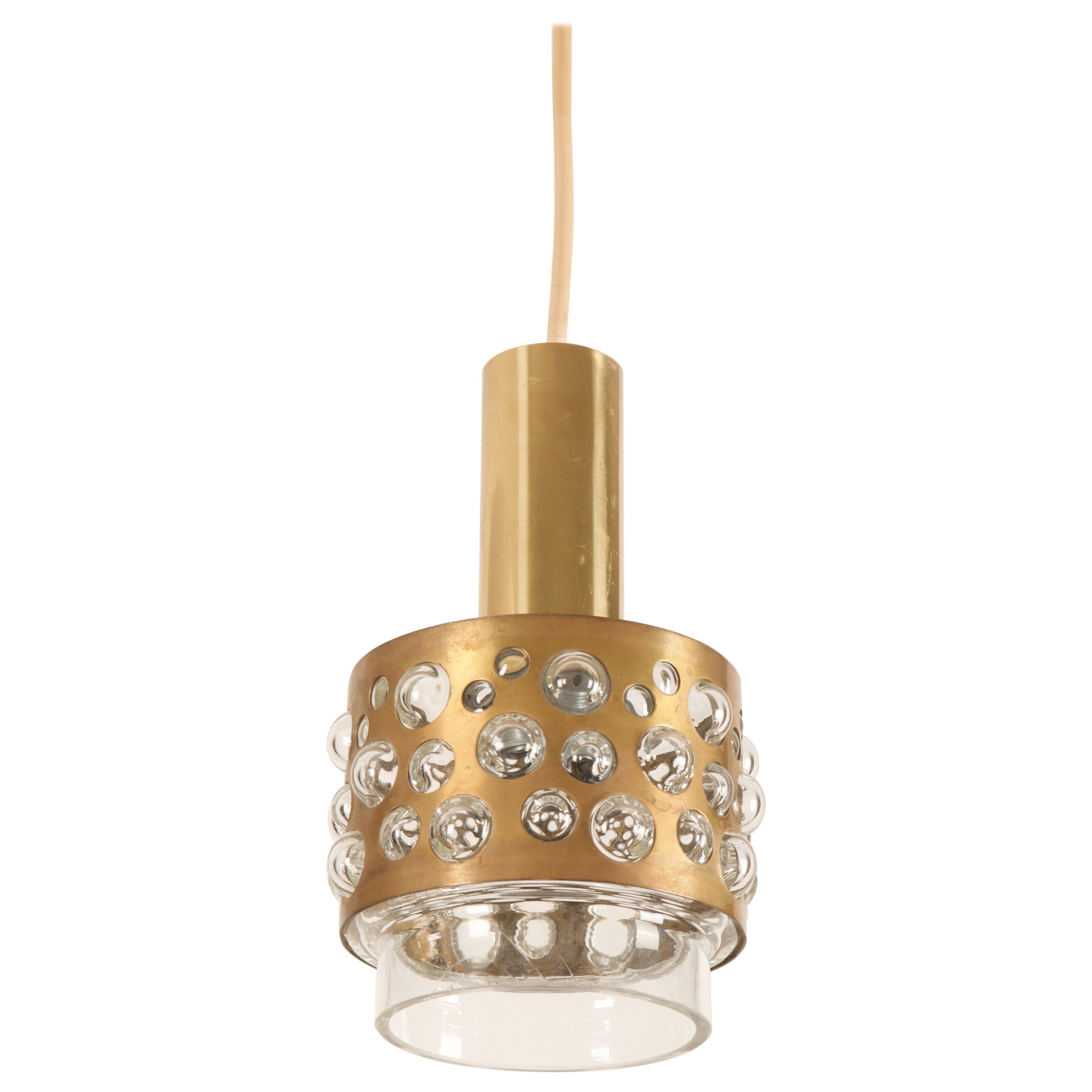 Brass Glass Pendant Lamp by Rupert Nikoll