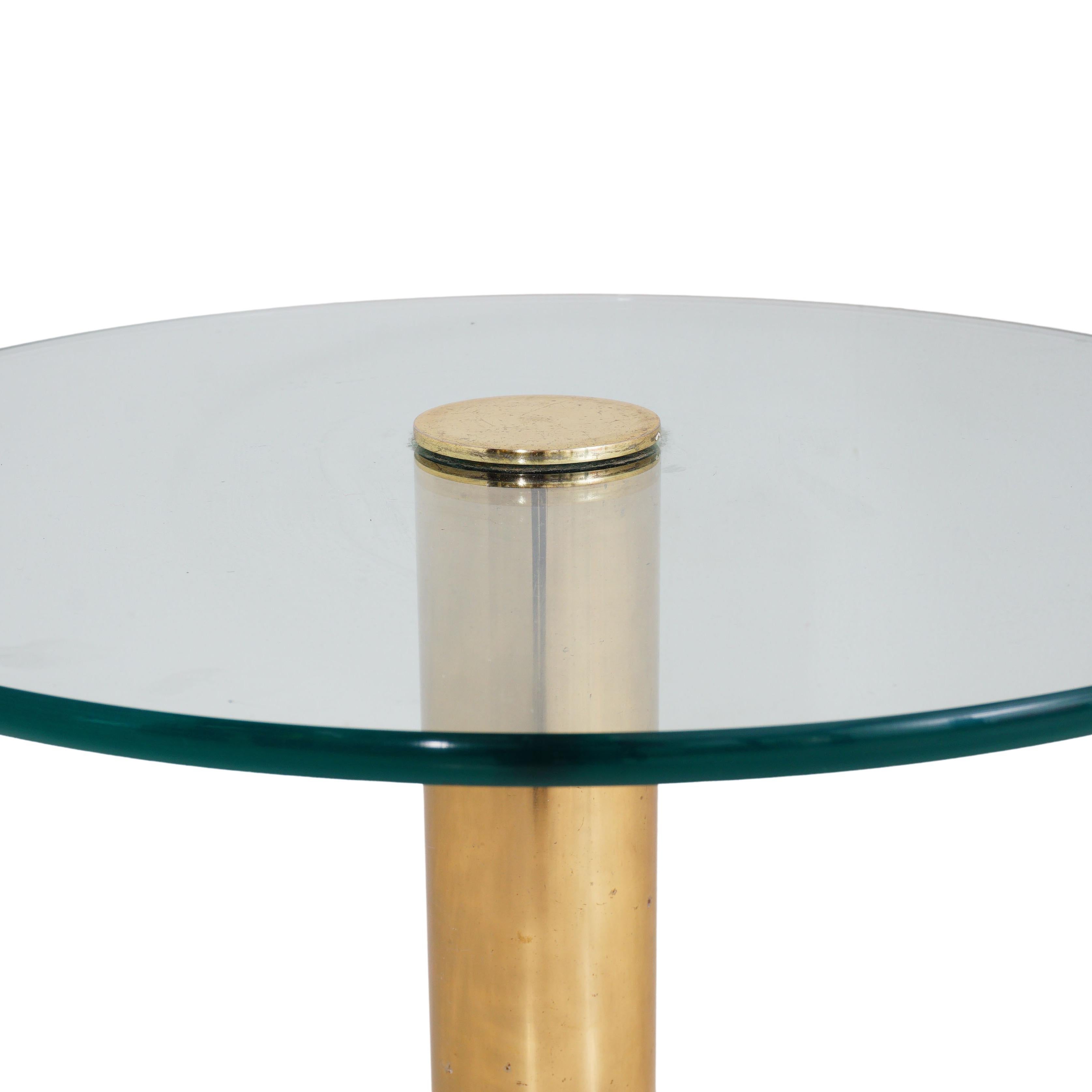 Mid-Century Modern Brass & Glass Side Table by Pace, 1970s