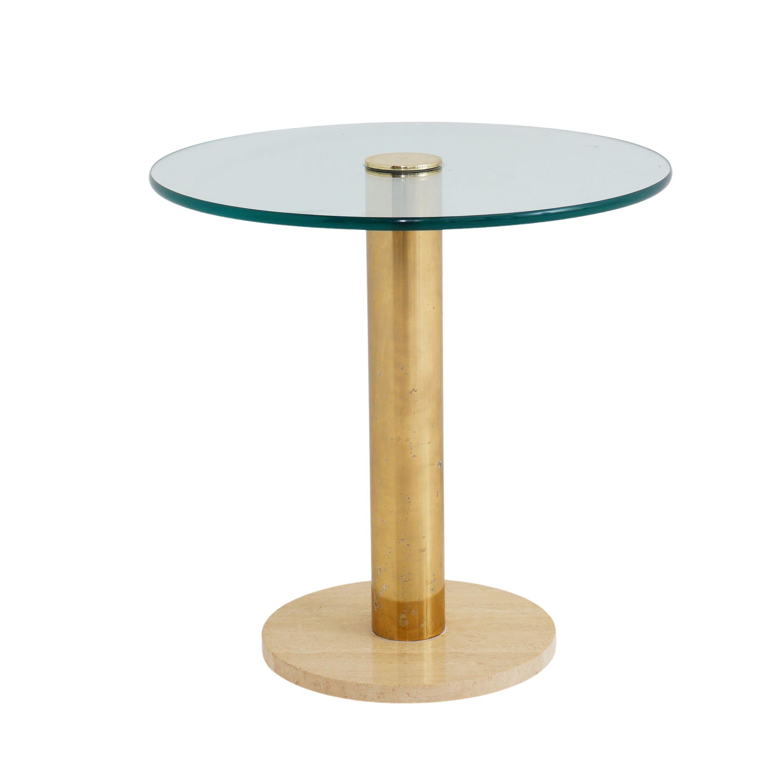 Italian Brass & Glass Side Table by Pace, 1970s