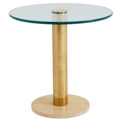 Brass & Glass Side Table by Pace, 1970s