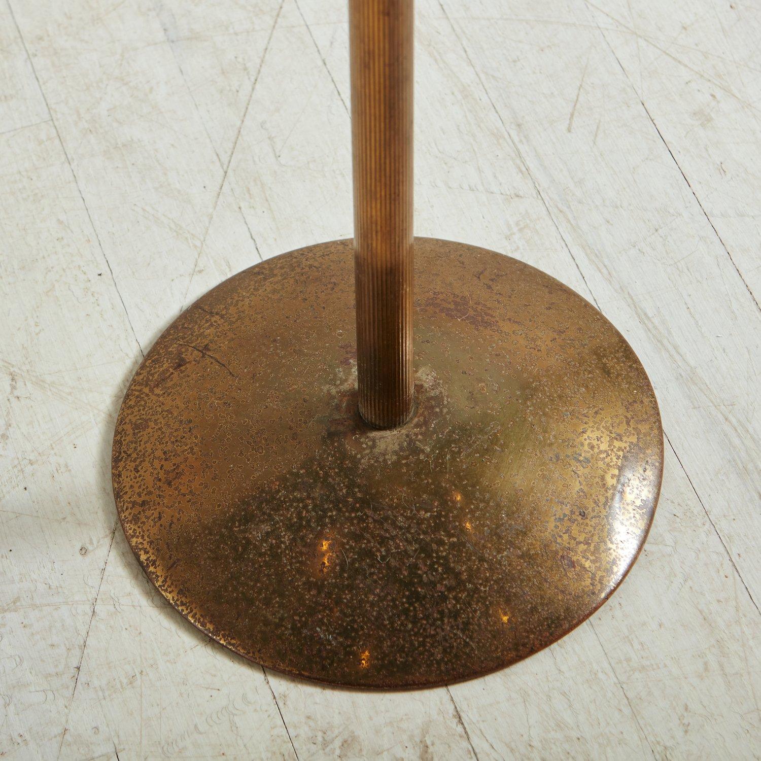 Late 20th Century Brass + Glass Standing Catchall, Italy 1970s