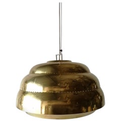 Brass & Glass Suspension Pendant Lamp Style of Paavo Tynell, 1960s Finland