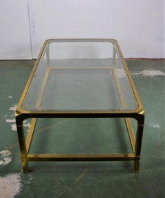 Brass Glass Top Coffee Table by Mastercraft