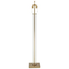 Brass, Glass Tube Floor Lamp