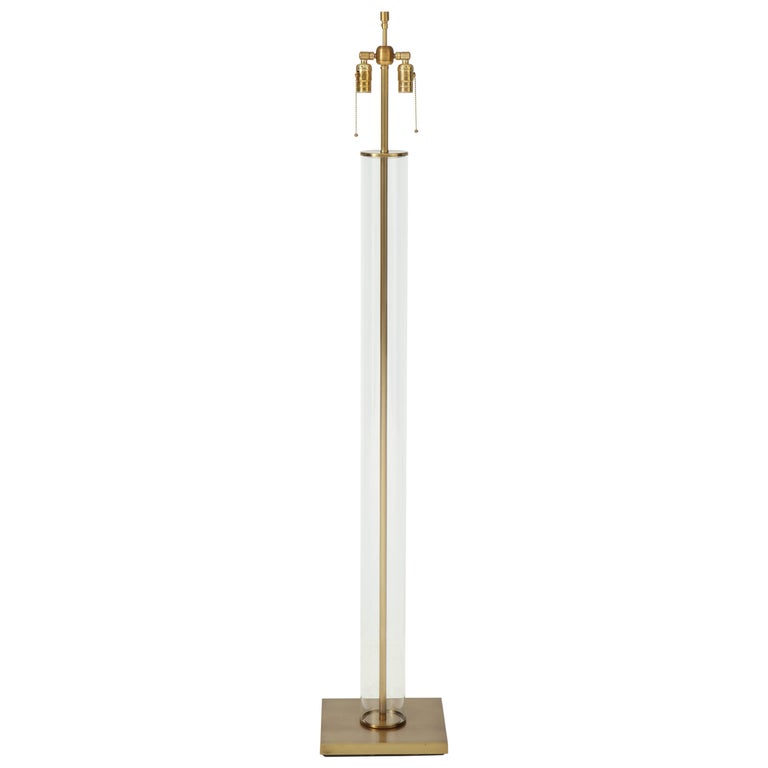Brass, Glass Tube Floor Lamp For Sale at 1stDibs brass lamp tube