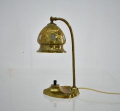 Brass Glass Vintage Table Lamp Style Vienna Secession, 1930s, Austria