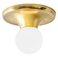 Wand- oder Deckenleuchte aus Messing und Glas von Gino Sarfatti