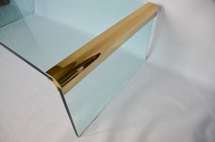 Brass and Glass Waterfall Table by Leon Rosen for Pace Collection